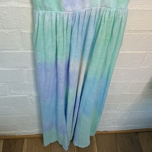 ATM Anthony Thomas Melillo Slub Jersey Ribbed Waist Amalfi Combo Maxi Dress L - Picture 10 of 10